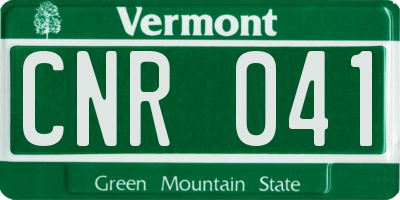 VT license plate CNR041