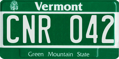 VT license plate CNR042