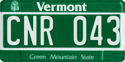 VT license plate CNR043