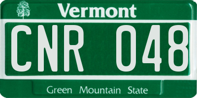 VT license plate CNR048
