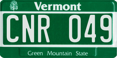 VT license plate CNR049