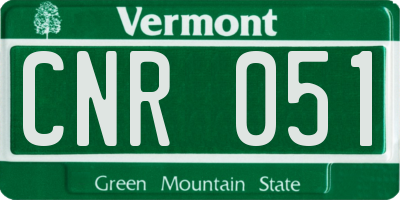VT license plate CNR051