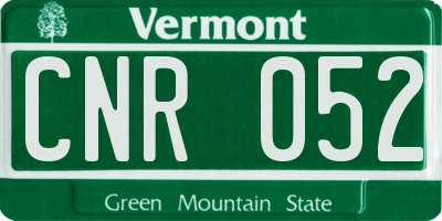 VT license plate CNR052