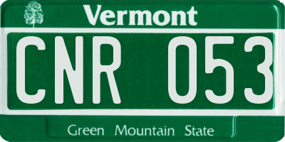 VT license plate CNR053