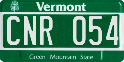 VT license plate CNR054