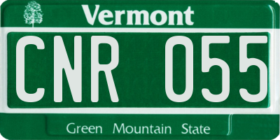 VT license plate CNR055