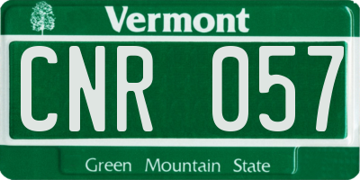 VT license plate CNR057