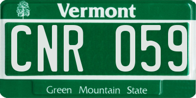 VT license plate CNR059