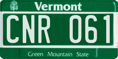VT license plate CNR061