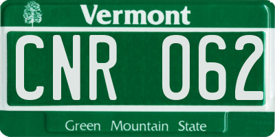 VT license plate CNR062