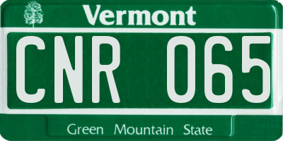 VT license plate CNR065