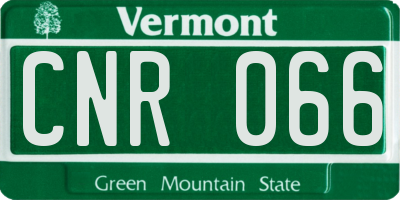 VT license plate CNR066