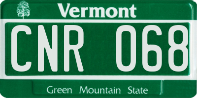 VT license plate CNR068