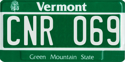 VT license plate CNR069