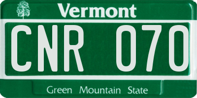 VT license plate CNR070