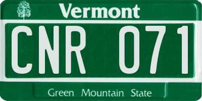 VT license plate CNR071