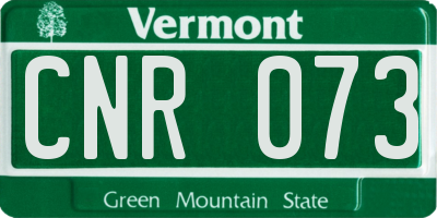 VT license plate CNR073