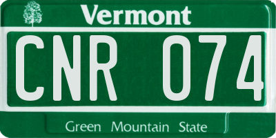 VT license plate CNR074