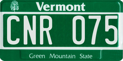 VT license plate CNR075