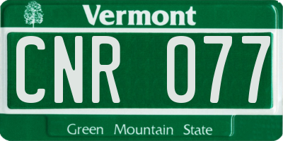 VT license plate CNR077