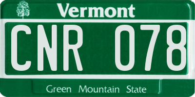 VT license plate CNR078