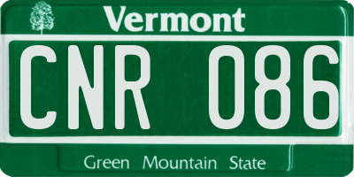VT license plate CNR086