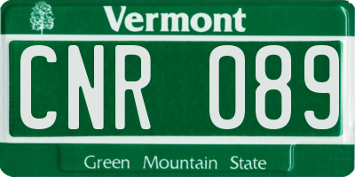 VT license plate CNR089