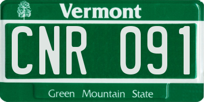 VT license plate CNR091