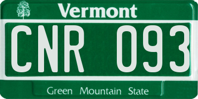 VT license plate CNR093