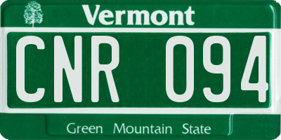VT license plate CNR094
