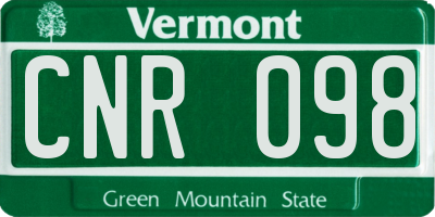 VT license plate CNR098