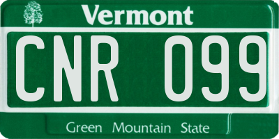 VT license plate CNR099