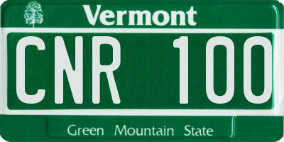 VT license plate CNR100
