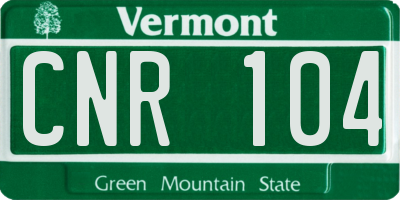 VT license plate CNR104