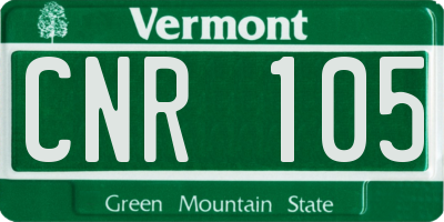 VT license plate CNR105