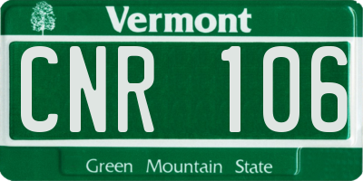 VT license plate CNR106