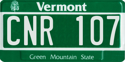 VT license plate CNR107