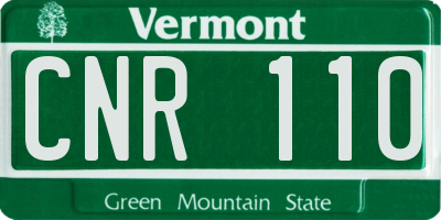 VT license plate CNR110