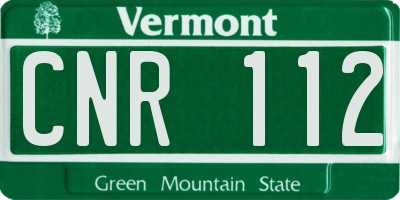 VT license plate CNR112