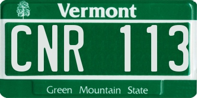 VT license plate CNR113