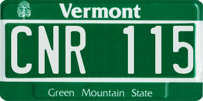 VT license plate CNR115
