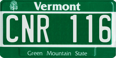 VT license plate CNR116