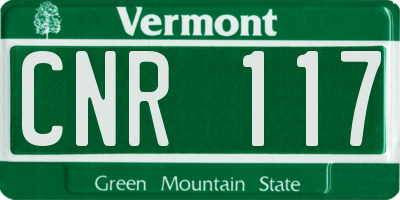 VT license plate CNR117