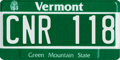 VT license plate CNR118