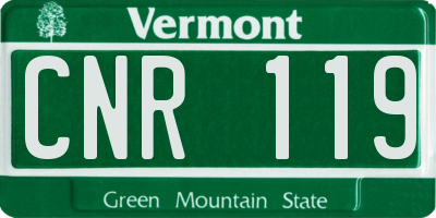 VT license plate CNR119