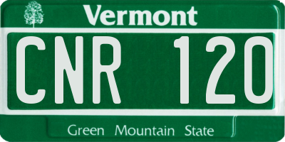 VT license plate CNR120