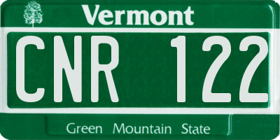 VT license plate CNR122