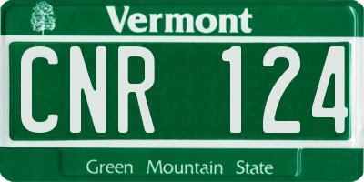VT license plate CNR124
