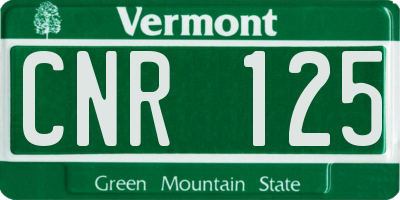 VT license plate CNR125