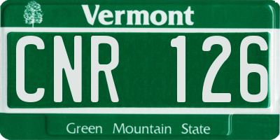 VT license plate CNR126